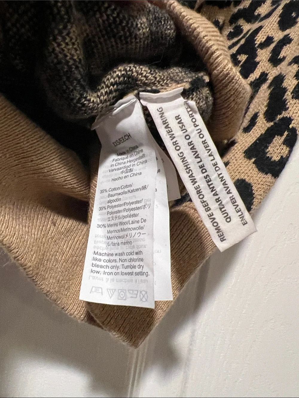 Jcrew Women’s Leopard Print Crewneck Sweater in Camel and Black XXS